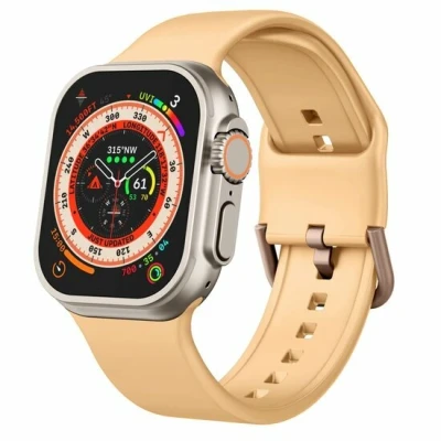 Afbeelding van Apple Watch Soft siliconen bandje met gespsluiting Donkergeel Geschikt voor 38mm / 40mm 41mm