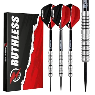 Afbeelding van RUTHLESS Ranger II Professionele Tungsten Steeltip dartset in 21 g en 23 g, met flights steelschachten (21 g)