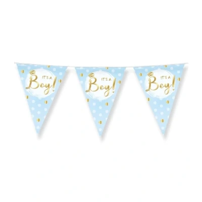 Afbeelding van Slinger geboorte It&#039;s a Boy! Blauw en Goud 10 mtr
