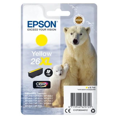 Afbeelding van Epson 26XL (C13T26344012) Inktcartridge Geel Hoge capaciteit