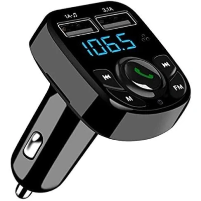 Afbeelding van MKOIJN FM transmitter Bluetooth voor autoradio, adapter, handsfree, car kit, MP3 audiospeler, oplader auto met 2 USB poorten (5 V/2,4 A en 1 A)