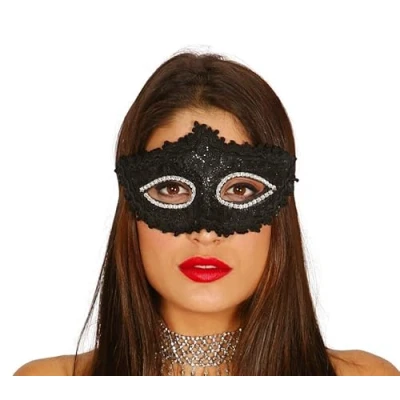Afbeelding van Fiestas Guirca Verkleedmasker Dames Polyester Zwart One size