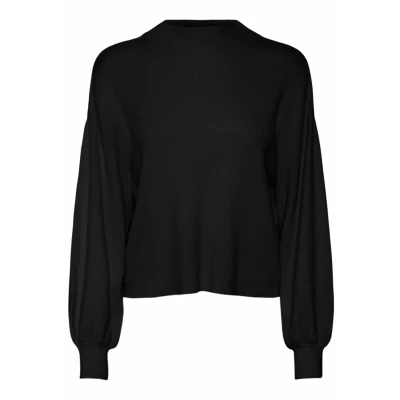 Afbeelding van Vero Moda Vmnancy LS GA BOO REP Trui, Dames, Maat: Large, Black