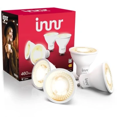 Afbeelding van Innr Slimme GU10 LED Spot Warm White Werkt met Philips Hue*, Amazon Echo (4e gen) Smart Lamp Wit Zigbee Dimbaar 460 lumen 4 Pack