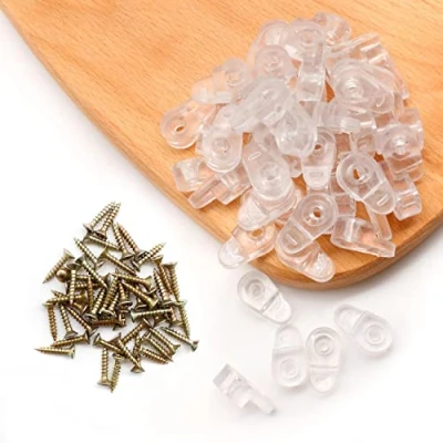 Afbeelding van DEANKEJI 50 stuks glashouder clip en schroeven, glazen plankbeugel houder, kastglazen clips zijn geschikt voor het bevestigen van 1 4 mm dik glas, kastdeuren spiegels