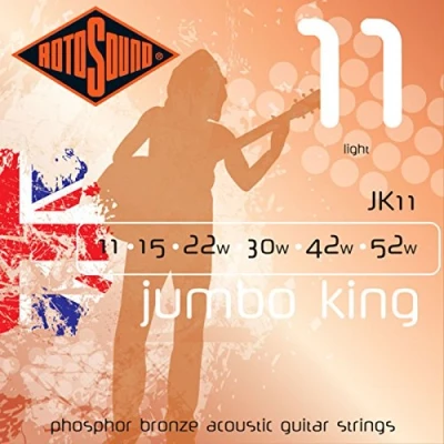 Afbeelding van Rotosound Jumbo King, Phosphor Bronze Acoustic Guitar Strings, Light, 11 52