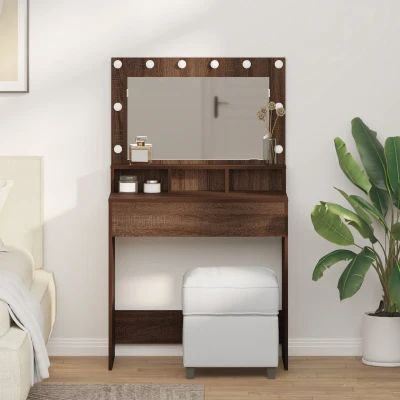 Afbeelding van vidaXL Bruin Eiken Massief Eikenhout 79 x 41 135 cm
