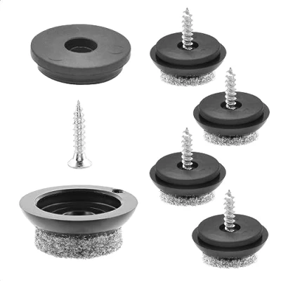 Afbeelding van WAGNER QuickClick® Viltglijders Meubelglijders I Set van 4 om vast te schroeven 4x voet+schroef+glijderinzetstuk verwisselbaar wolvilt ULTRASOFT SLIM Ø 20 mm Made in Germany 15780300