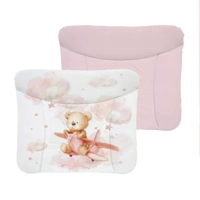 Afbeelding van Ceba Baby® Zacht aankleedkussen 75 x 72 cm, dubbelzijdig baby aankleedkussen, roze voor jongens en meisjes, waterdicht, afwasbaar, Oeko Tex, Made in EU, teddy&#039;s droomvlucht