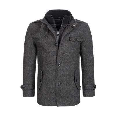 Afbeelding van Indicode Jeans Brandan Halflange jas, Heren, Maat: XXL, Black mix