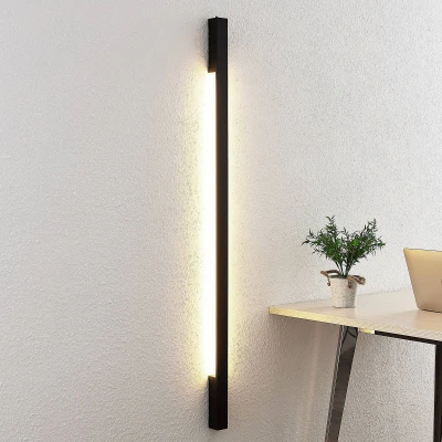 Afbeelding van Arcchio LED wandlamp 2 lichts aluminium H: 130 cm zwart Inclusief lichtbronnen