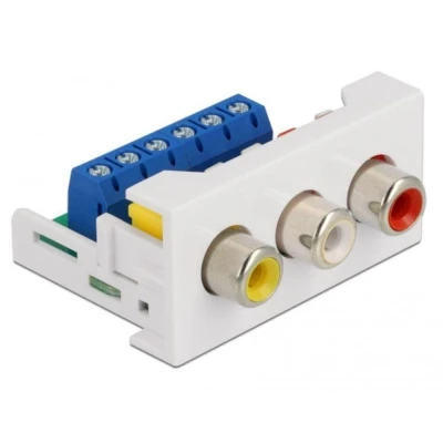 Afbeelding van Delock Easy 45 Module 3 x Cinch Socket 22,5 mm