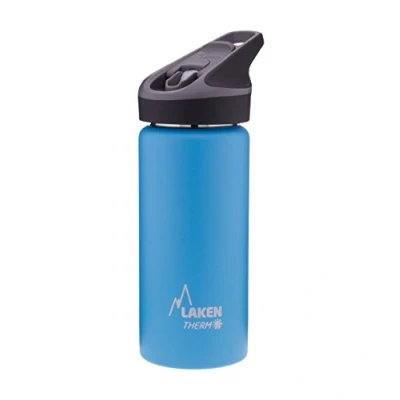 Afbeelding van Laken Jannu thermische waterfles met vacuümisolatie dubbele roestvrijstalen wand 18/8. Tot 24 uur koud, lichtblauw, 500 ml