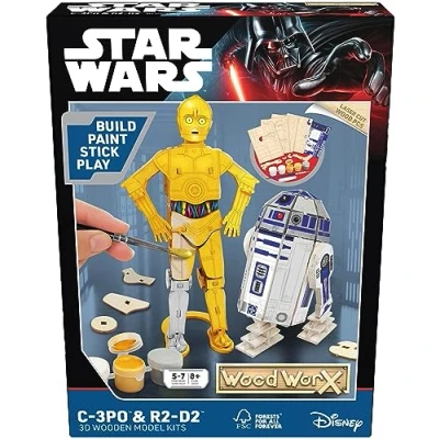 Afbeelding van Wood WorX Star Wars C 3PO &amp; R2 D2 Twin Pack Hobbypakket Houten bouwpakket