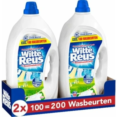 Afbeelding van 2x Witte Reus Wasmiddel Gel 100 Wasbeurten 4,5 liter