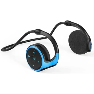 Afbeelding van SUJAHHUJIQ Achter het hoofd hoofdtelefoon, Bluetooth 5.0 hoofdtelefoon wrap around hoofd, lichtgewicht kleine opvouwbare draadloze sport zweetbestendige headset met microfoon, TF kaartsleuf