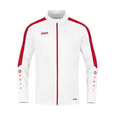 Afbeelding van JAKO Krachtige Polyester Jas, Uniseks Volwassene, Wit Rood, S
