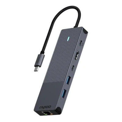 Afbeelding van Rapoo 6 in 1 USB C Multiport Adapter mini dockingstation Geschikt voor merk: Universeel Power Delivery