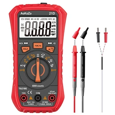 Afbeelding van Digitale Multimeter,AoKoZo 21D Multitesters,6000 telt,TRMS