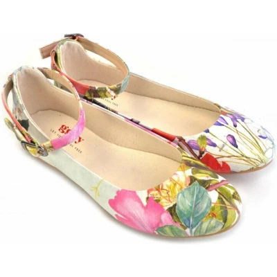 Afbeelding van GOBY Boeket Ballerinas Flats Hoge kwaliteit Handmade Meisjesprint Maat 35