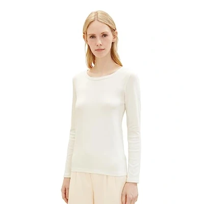Afbeelding van TOM Tailor Longsleeve, Dames, Maat: Large, Whisper white
