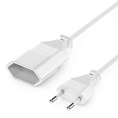 Afbeelding van deleyCON 7,5m Stroomkabel Voedingskabel Verlengkabel Stekker Type C Eurostekker naar Euro Connector TV PC Computer Monitor Beamer Lamp Huishoudelijke Apparaten Wit