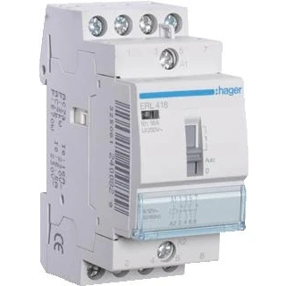 Afbeelding van Hager magneetschakelaar ac erl 2no 2nc 16 1 400v 5 3 kw u spoel 12v 50hz 60hz erl418