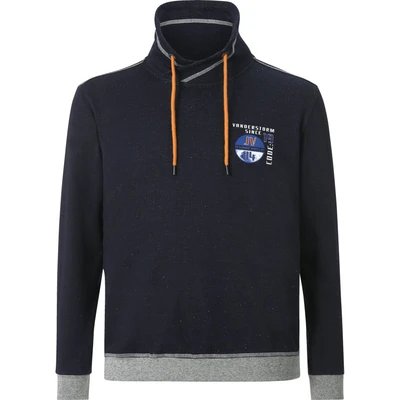Afbeelding van Jan Vanderstorm +FIT Collectie sweater JARMUND Plus Size met printopdruk donkerblauw