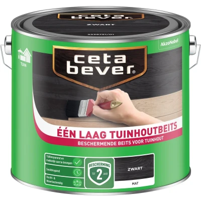 Afbeelding van Cetabever Tuinhoutbeits EenLaag Zwart 2,5l