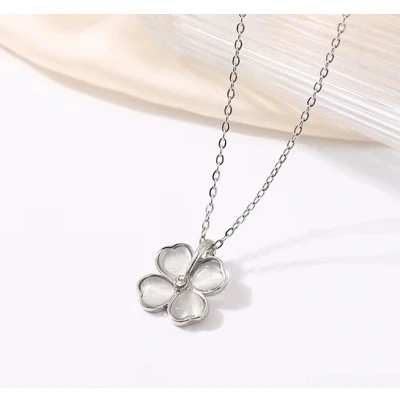 Afbeelding van Sylian klavertje 4 Zilverkleurig collier