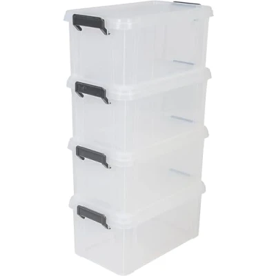 Afbeelding van Iris Ohyama, Set van 4 opbergdozen, 6 L, kantoor, woonkamer, MBX B36,5 x D21,4 H16,5 cm Transparant