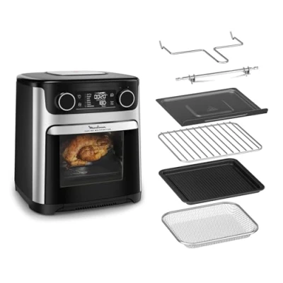 Afbeelding van Moulinex Easy Fry Multifunction AL556DF0 friteuse Enkel 15 l Vrijstaand Heteluchtfriteuse Zwart, Roestvrijstaal