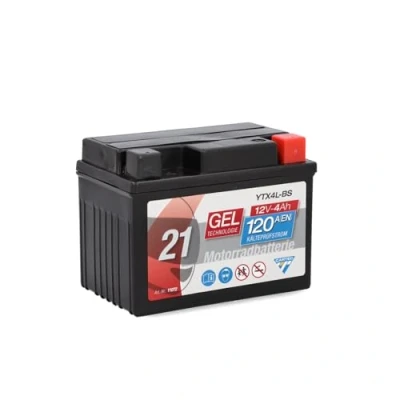 Afbeelding van CARTEC motorfietsaccu YTX4L BS 4Ah 70A geltechnologie Motorfietsstartaccu originele uitrustingskwaliteit cyclusvast houdbaar onderhoudsvrij