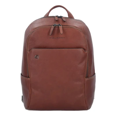 Afbeelding van Piquadro Black Square Computer backpack with iPad Compartment tobacco Laptoptas