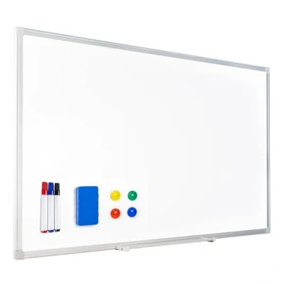 Afbeelding van Raylu Paper® Magnetisch whiteboard met aluminium frame, magnetisch, droog afwasbaar viltstift dienblad (90 x 60 cm)