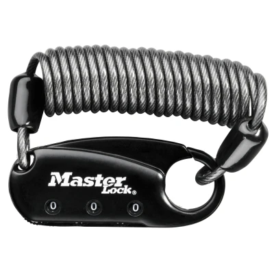 Afbeelding van Masterlock Combinatie Carabineslot kabel zwart 1551EURDBLK