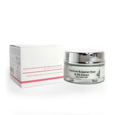 Afbeelding van Luxe Premium Bulgaarse Roos &amp; Zijde extract Gezicht crème Frisse tint cacao boter rozen absulut 50ml