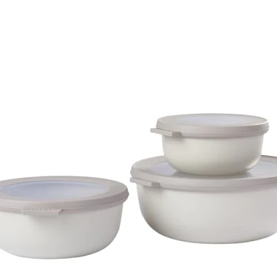 Afbeelding van Mepal Multikom Set Nordic White 3 Delig (350, 750 ml en 1.25 Liter)