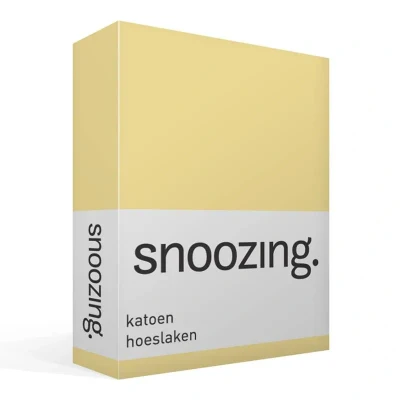 Afbeelding van Snoozing Katoen Hoeslaken Tweepersoons 150x200 cm Geel