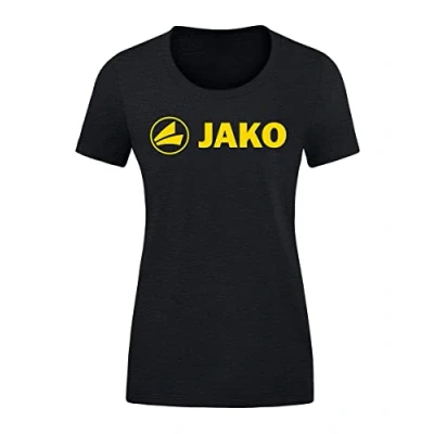 Afbeelding van JAKO Promotie Voor T Shirts, Dames, Zwart Gemêleerd/Citro, 44