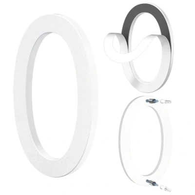 Afbeelding van Yafimea Huisnummer 15 cm wit, Zelfklevend of schroefmontage, modern ontwerp met zwevend 3D effect, weerbestendige ABS voor buitenmuur hek (0)