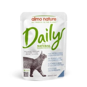 Afbeelding van Almo Nature Daily met kabeljauw en garnalen natvoer kat (70 g) 30 x 70 g