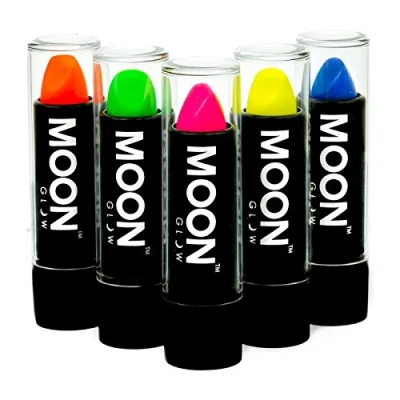 Afbeelding van Moon Glow Neon UV Lippenstift Lipstick in neonkleur glanzend gloeit onder UV, groen, 4,5 g (1 stuk)
