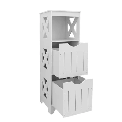 Afbeelding van WODFARR Smalle badkamerkast, opbergkast, kleine toiletkast met deur en planken voor ruimtes (30 x 30 89 cm)