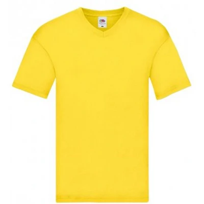 Afbeelding van Fruit Of The Loom Heren Originele V hals T shirt (Geel)
