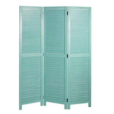Afbeelding van Mendler Paravent HWC C30, ruimteverdeler scheidingswand inkijkbescherming, shabby look vintage, 170x120cm groen