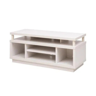Afbeelding van Iris Ohyama, TV meubel / met 5 open planken tot 43, Massief hout, Kabelgaten, Kantoor, Woonkamer Cabinet Middle OTS 100M Witte eik