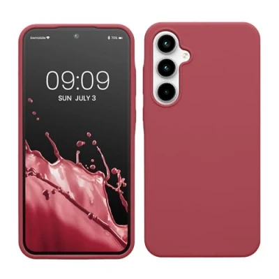 Afbeelding van kwmobile telefoonhoesje geschikt voor Samsung Galaxy A35 Hoesje met siliconen coating Smartphone case in donkerroze