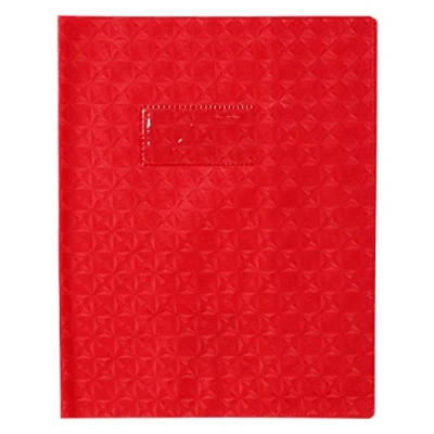 Afbeelding van Calligraphe 72013C Een Ruit Rood Beschermhoes Lederen Korrel 17x22 cm 18/100e met etikethouder Ondoorzichtig PVC Merk van Clairefontaine
