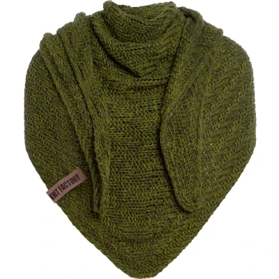 Afbeelding van Knit Factory Sally Halsdoek, Dames, Maat: One Size, Moss green khaki